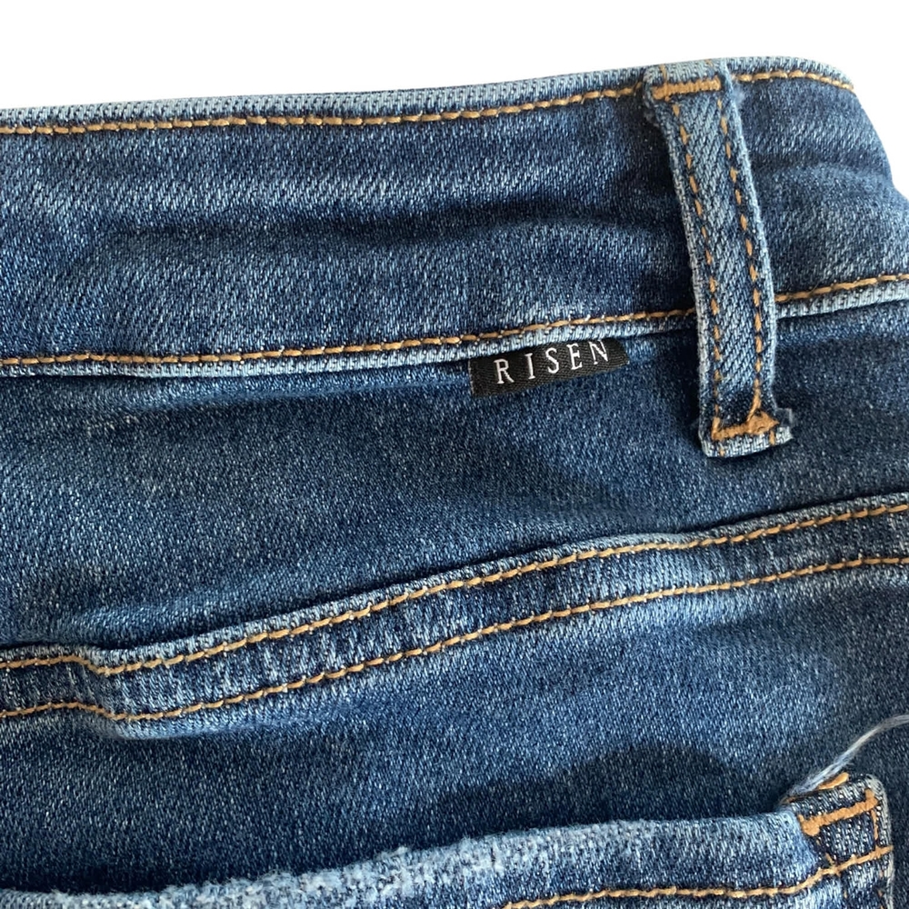 RISEN High Rise Distressed Denim Shorts L Coastal Cowgirl Festival Boho RDS6089 - Picture 5 of 8